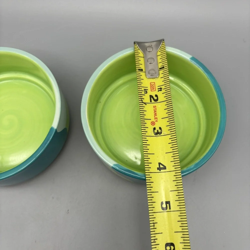 Top-Paw Blue-Green Ceramic Pet Bowl Rubber Grip Dishwasher Safe 4